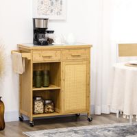 Küchenwagen Servierwagen mit Schublade, Schrank, Ebenen, Handtuchhalter