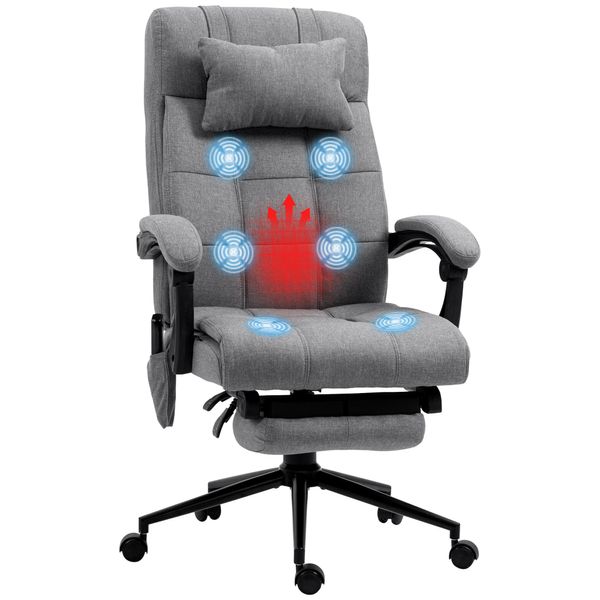 Bürostuhl mit Massagefunktion, Ergonomisch PC Stuhl mit Liegefunktion