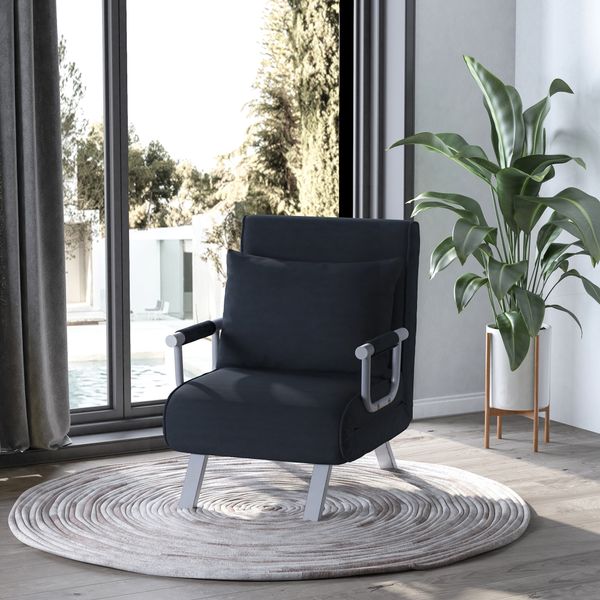 Schlafsessel, 2-in-1 Schlafsofa Klappsessel mit Verstellbarer Rückenlehne