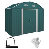Gerätehaus aus Stahl, 2,7 m² Geräteschuppen mit UV-Schutz, Grün