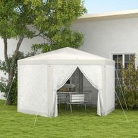 Gartenpavillon 3,94x3,412m 6-eckig Pavillon mit Moskitonetz Polyester