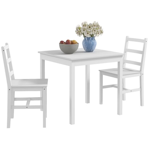Essgruppe 3er-Set, Esstisch mit 2 Stühlen, Küchentisch-Set für 2 Personen