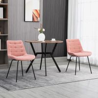 2er Set Esszimmerstuhl Küchenstuhl Polsterstuhl mit Rückenlehne Samt Rosa