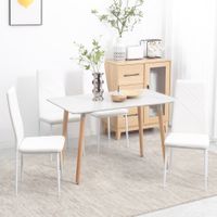 Esszimmerstuhl, 4er-Set Küchenstuhl, Gepolsterte Esszimmerstühle, Weiß