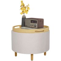 Sitzhocker Ottomane mit Stauraum Runder Polsterhocker mit Klappdeckel