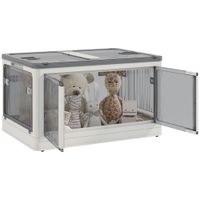 99L Aufbewahrungsbox Truhe mit Rollen, 5-seitiger Zugang, Weiß