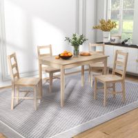 5-tlg. Essgruppe, Esstisch mit 4 Stühlen, platzsparend Esszimmergruppe