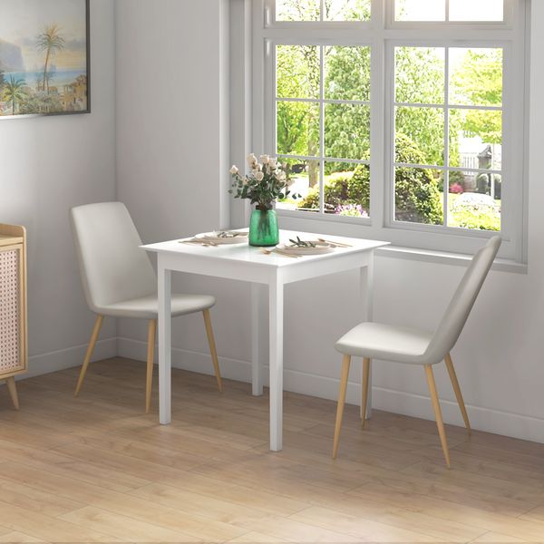 Esstisch Küchentisch Quadratisch Esszimmertisch für 2 Personen Holz Weiß