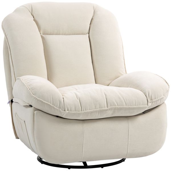 Relaxsessel Fernsehsessel mit Liegefunktion, Schaukelfunktion Creme