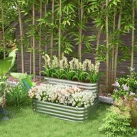 Hochbeet Metall, 2-Stufiger Blumenkasten, Pflanzkasten mit Schrauben
