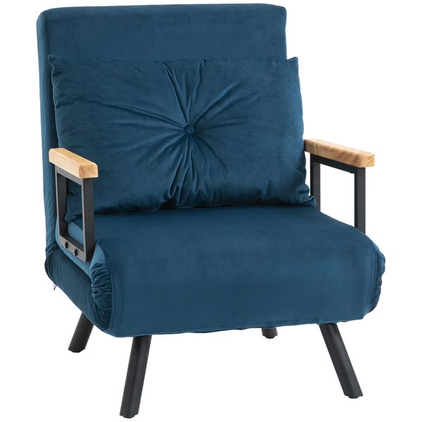 Schlafsessel, Einzelsofa mit Bettfunktion, Relaxsessel mit Rückenkissen