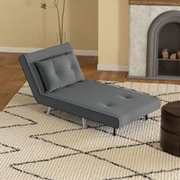 Schlafsessel Klappsessel mit Bettfunktion Einzelsofa mit Kissen Samtoptik