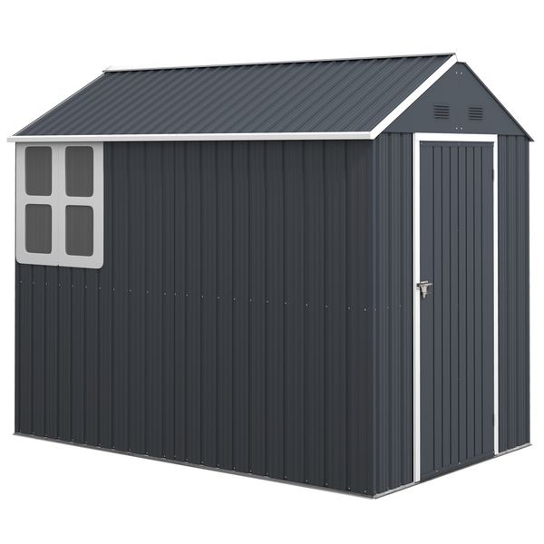 Gerätehaus Stahl 4㎡ Gartenschrank mit Fenster Gartenhaus 259x172x222 cm