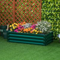 Hochbeet Stahl, Pflanzkasten, Rostfrei Blumenkasten mit Offenem Boden