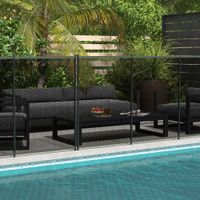 Teichzaun, 365 x 126 cm Gartenzaun, 4er Set Dekorative Poolzaun mit Fuß