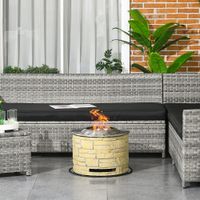 Feuerschale Feuerstelle mit Deckel Holz brennender Feuerkorb für Garten