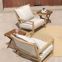 Beistelltisch 2er-Set Gartentisch Klappbar Campingtisch aus Holz Teak