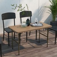 Campingtisch Klapptisch mit Rattanoptik, Buffettisch für 4 Personen