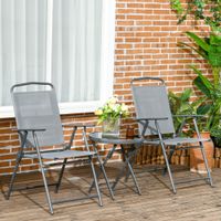 Sitzgruppe 3tlg., Klappbares Balkonmöbel-Set inkl. 1 Tisch, 2 Stühlen