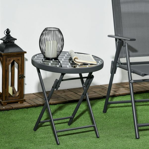 Beistelltisch klappbar, Klapptisch Outdoor, Gartentisch für Terrasse