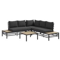 Gartenlounge Set, Gartenmöbel-Set mit Zweisitzer, Couchtisch, Ecksofa