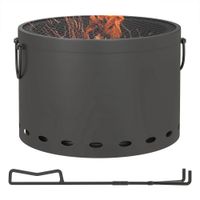 Feuerstelle Ø38cm Rauchfrei Holzfeuerschale mit Schürhaken Funkenschutz