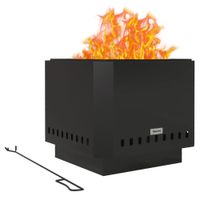 Feuerschale Feuerstelle rauchfreier Feuerkorb mit Schürhaken Metall