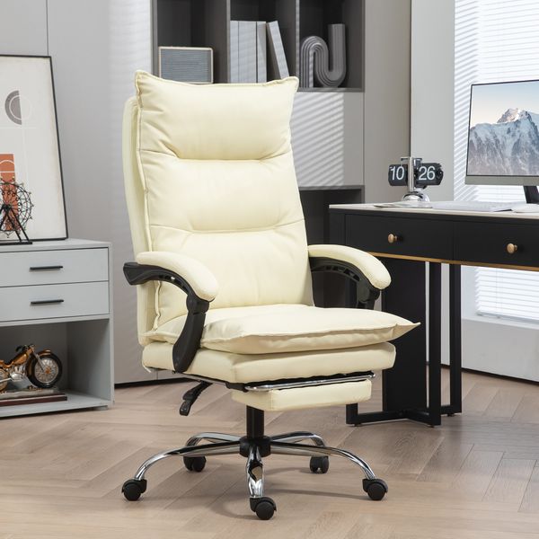 Bürostuhl Ergonomisch Schreibtischstuhl mit Liegefunktion, Fußstütze