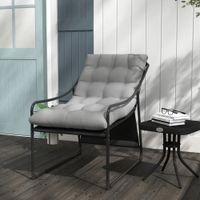Gartensessel Gartenstuhl mit dickem Kissen Loungesessel mit Armlehne