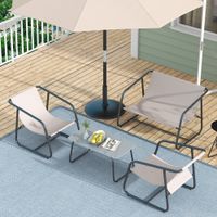 4-tlg. Gartenmöbel-Set Sitzgruppe mit 2 Sesseln Zweisitzer  Couchtisch