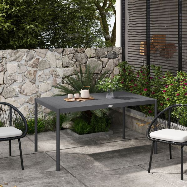 Gartentisch, Esstisch für 6 Personen, Terrassentisch für Garten Grau