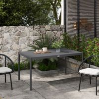 Gartentisch, Esstisch für 6 Personen, Terrassentisch für Garten Grau