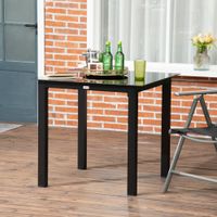 Gartentisch Esstisch für Garten Balkontisch für 4 Personen Schwarz