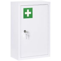 Medizinschrank, Apothekerschrank mit 3 Fächern, 2 Schlüsseln, Stahl