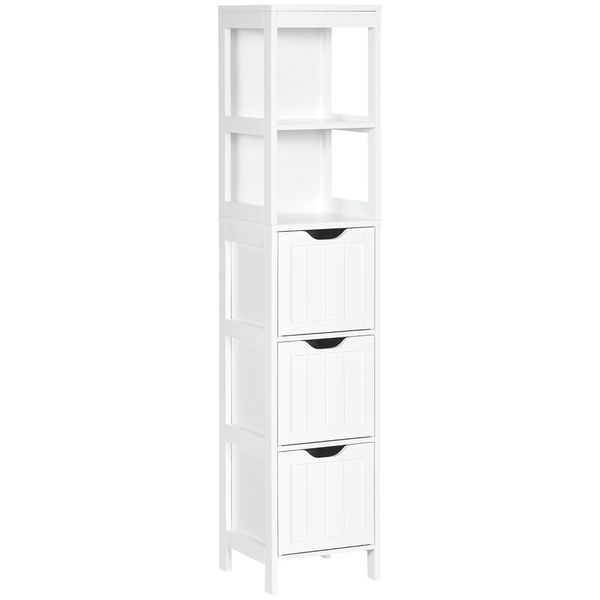 Badezimmerschrank Badschrank mit 2 offenen Fächern für Wohnzimmer