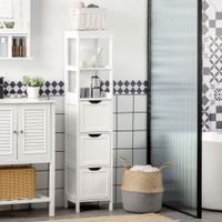 Badezimmerschrank Badschrank mit 2 offenen Fächern für Wohnzimmer