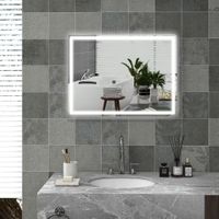 Badspiegel Dimmbar Badezimmerspiegel, Lichtspiegel mit Touchschalter IP44