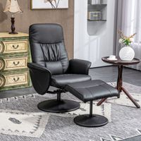 Relaxsessel mit Hocker, Fernsehsessel TV Sessel mit Liegefunktion Schwarz