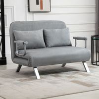 Schlafsofa Zweisitzer mit Bettfunktion, Einzelbett mit Kissen, Samt