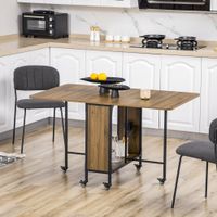 Esstisch klappbar Mobiler Klapptisch für 6 Personen, mit Ablage Hellbraun