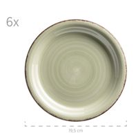 Dessertteller 19,5 cm, 6-er Set, OLIVGRÜN