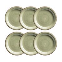 Dessertteller 19,5 cm, 6-er Set, OLIVGRÜN