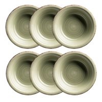 Teller tief 21,6 cm, 6-er Set, OLIVGRÜN