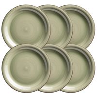Teller flach 27 cm, 6-er Set, OLIVGRÜN