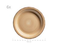 Dessertteller 19,5 cm, 6-er Set, BEIGE