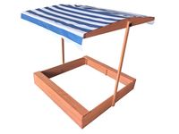 Sandkasten Sandkiste Holz mit verstellbarem Dach 120x120 cm