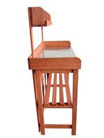 Pflanztisch aus Tannenholz mit Zinkplatte, ca. 97 x 45 x 128 cm - Braun