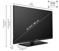 TELEFUNKEN XF32N750M Fernseher 32 Zoll Full HD LED TV mit Triple-Tuner, schwarz