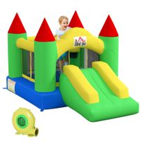 Aufblasbare Hüpfburg mit Gebläse, Outdoor Spielburg mit Rutsche Trampolin