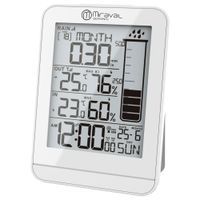 Design Funk-Wetterstation mit Regenmesser Datumsanzeige LCD-Display Temperaturanzeige Hygrometer